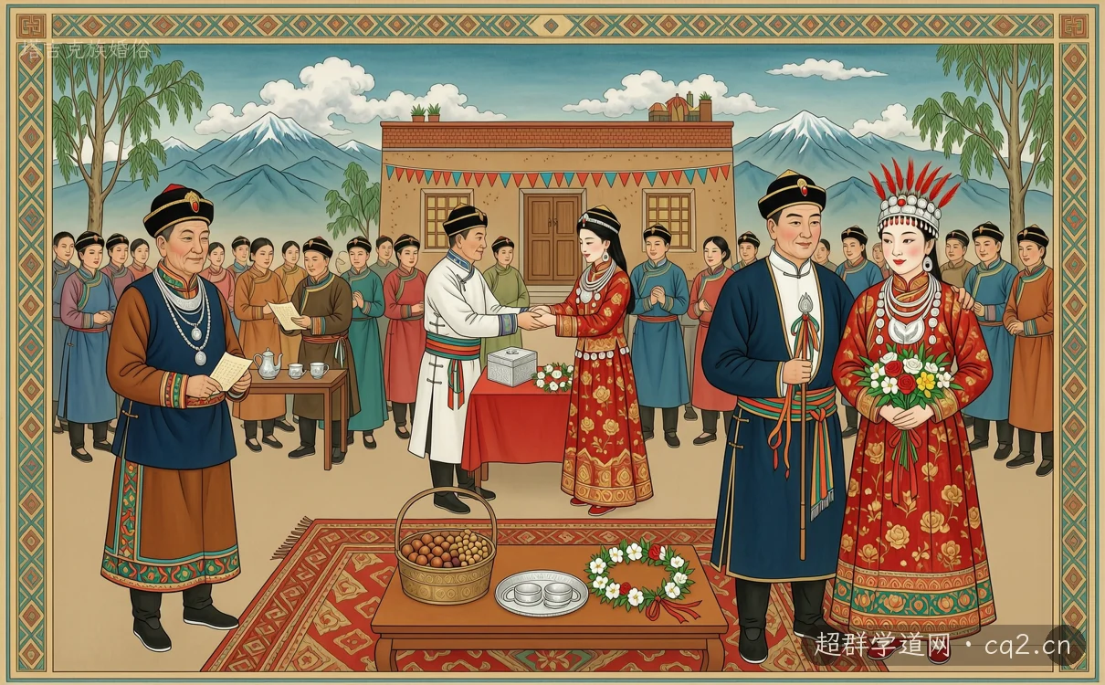 塔吉克族婚俗（AI 生成意境插图）