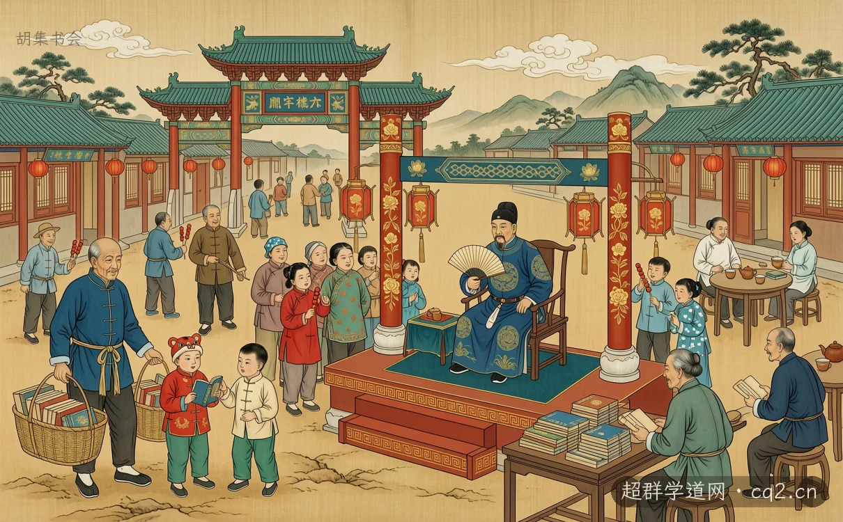 胡集书会（AI 生成意境插图）