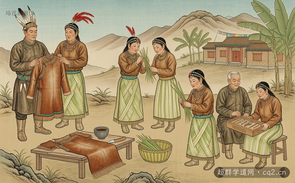 珞巴族服饰（AI 生成意境插图）