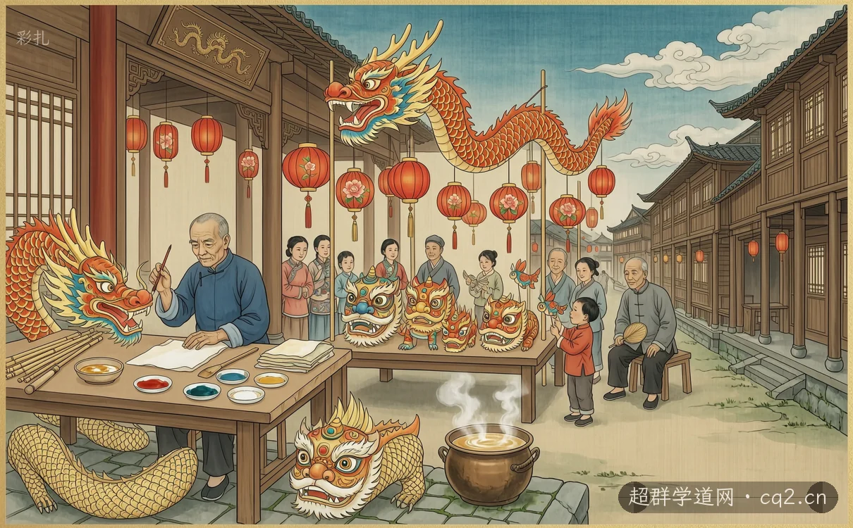 彩扎（AI 生成意境插图）