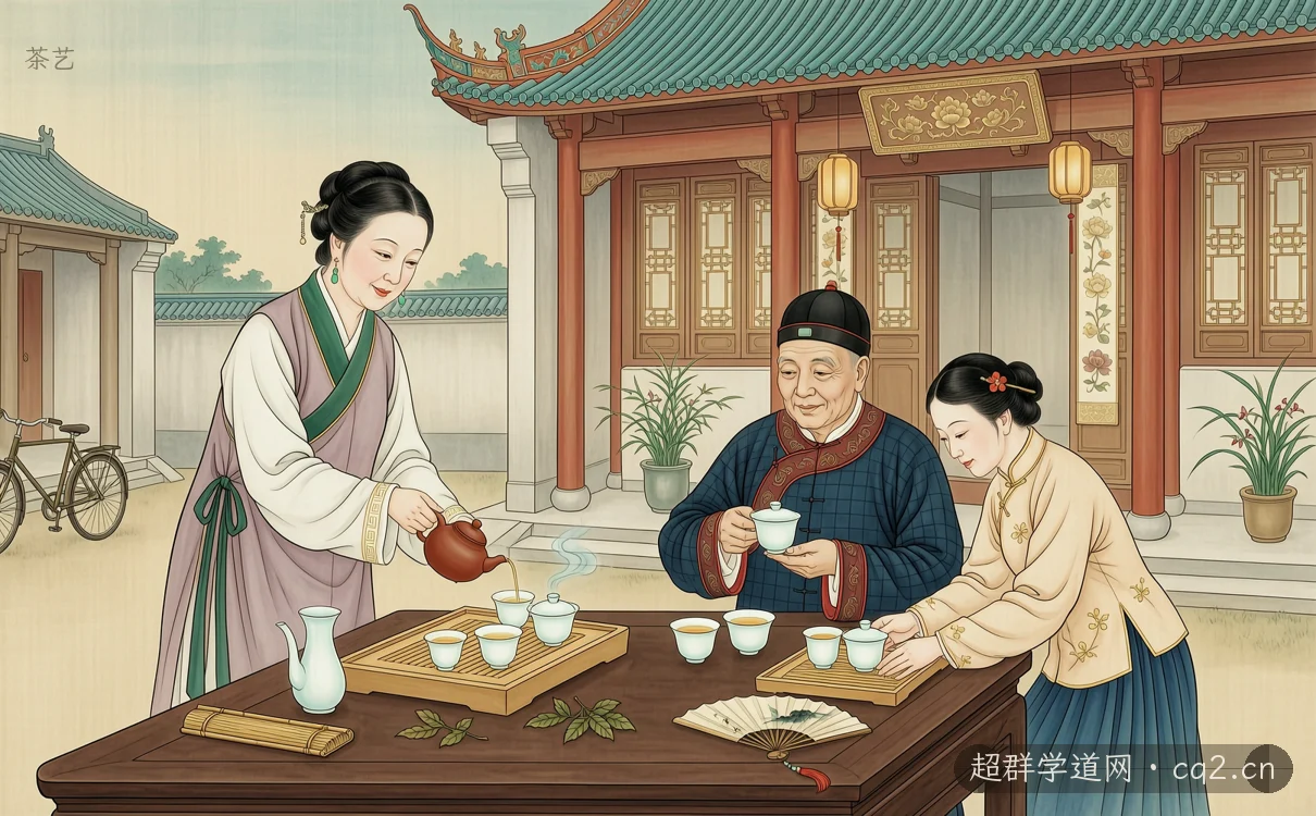 茶艺（AI 生成意境插图）