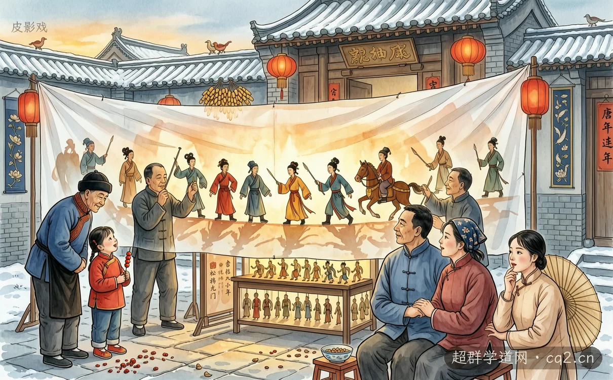 皮影戏（AI 生成意境插图）