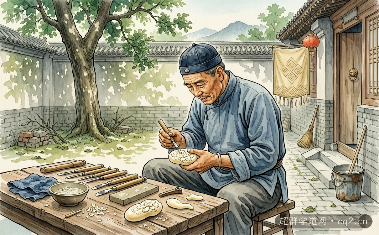 象牙雕刻（AI 生成意境插图）