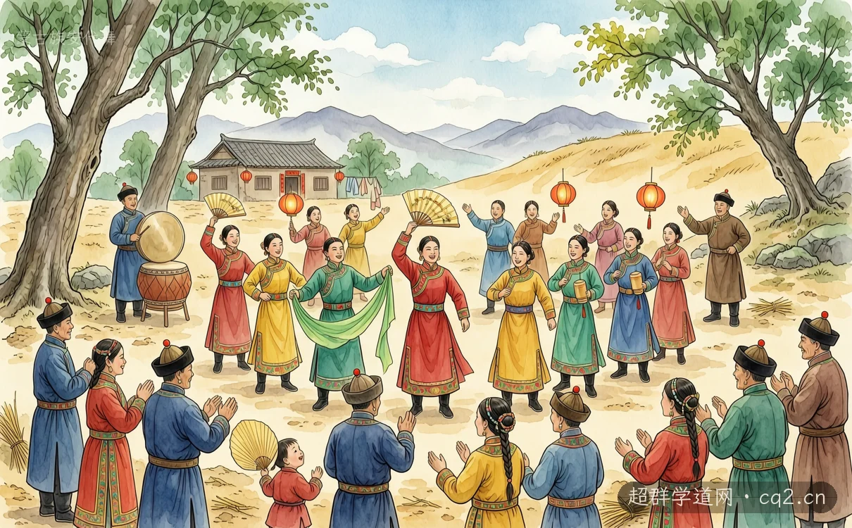 蒙古族安代舞（AI 生成意境插图）