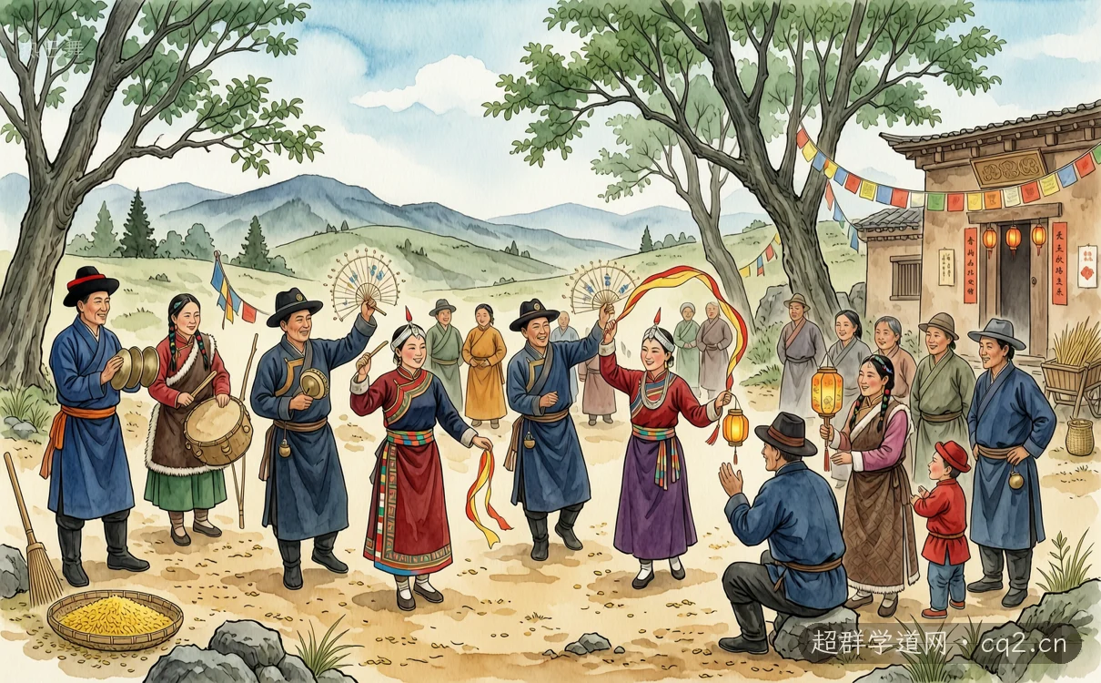 热巴舞（AI 生成意境插图）