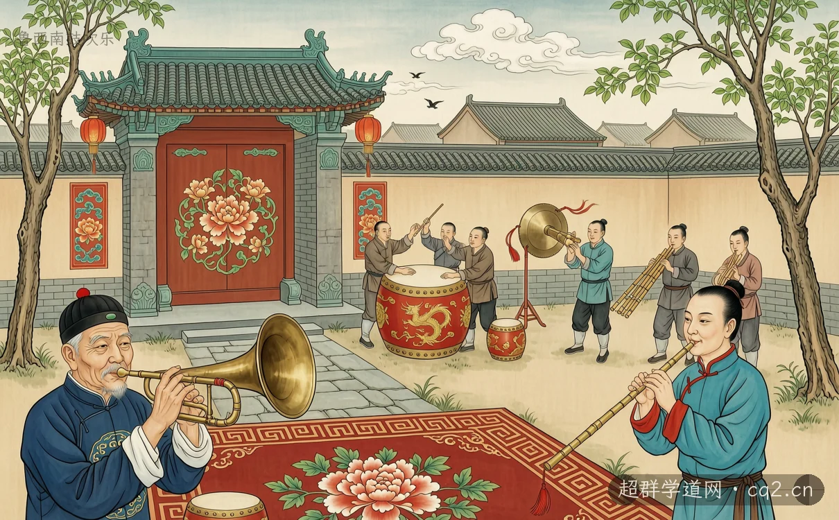 鲁西南鼓吹乐（AI 生成意境插图）