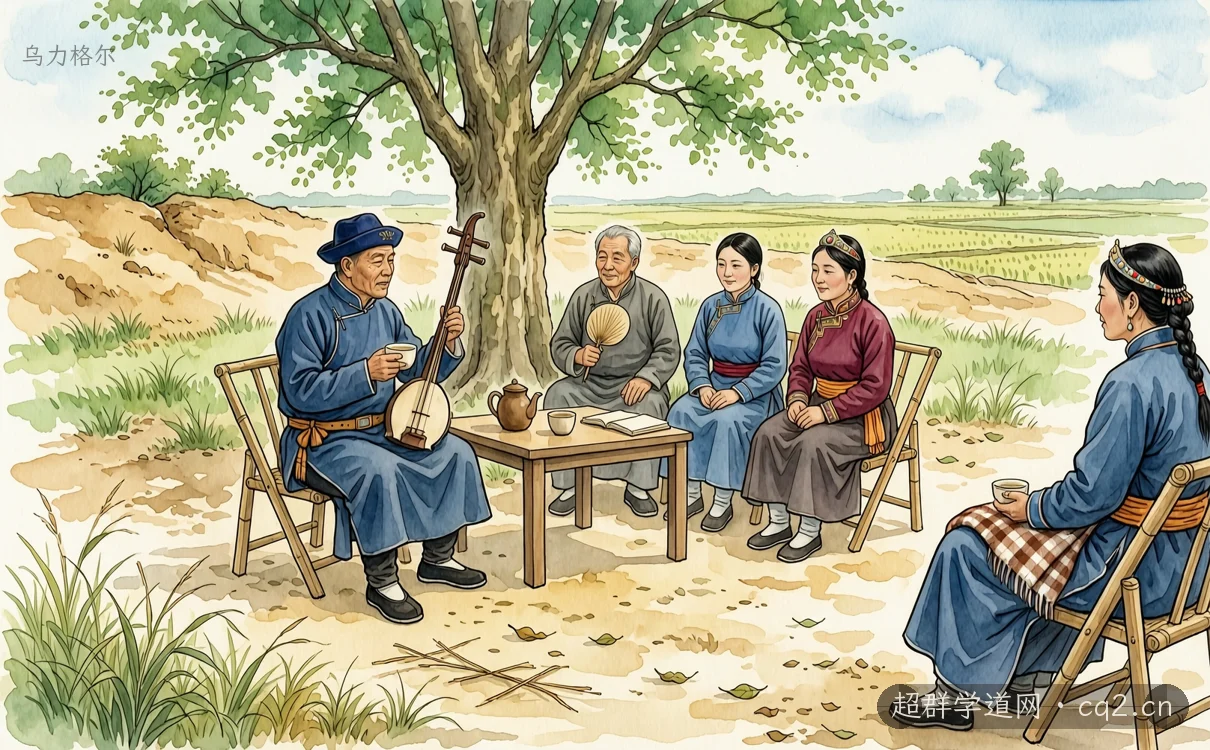 乌力格尔（AI 生成意境插图）