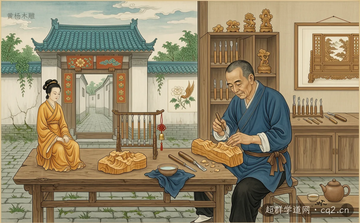 黄杨木雕（AI 生成意境插图）