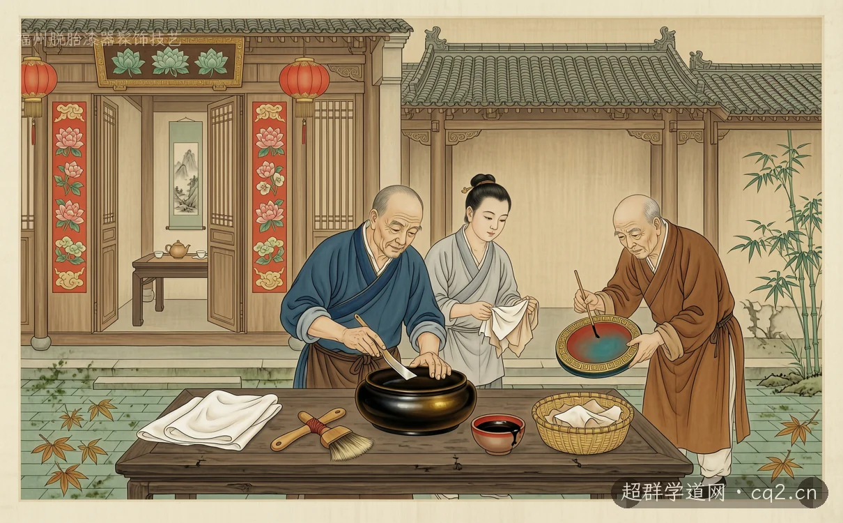 福州脱胎漆器髹饰技艺（AI 生成意境插图）