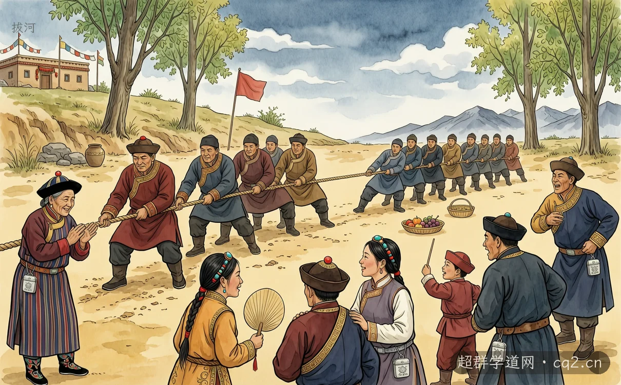 拔河（AI 生成意境插图）
