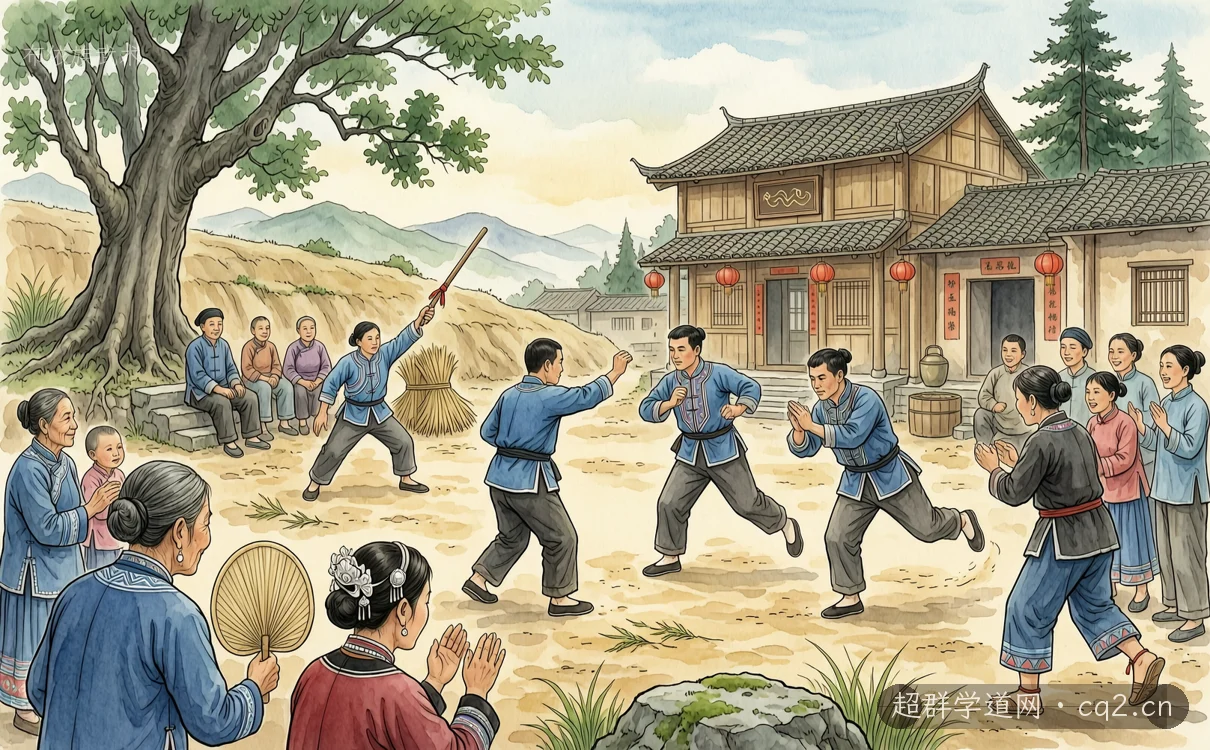 布依族武术（AI 生成意境插图）