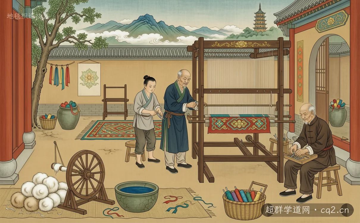 地毯织造技艺（AI 生成意境插图）