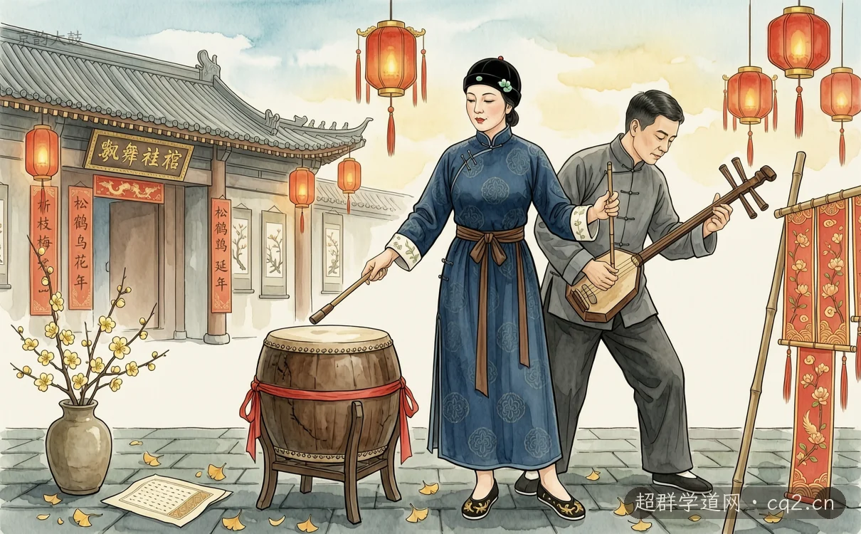 京韵大鼓（AI 生成意境插图）