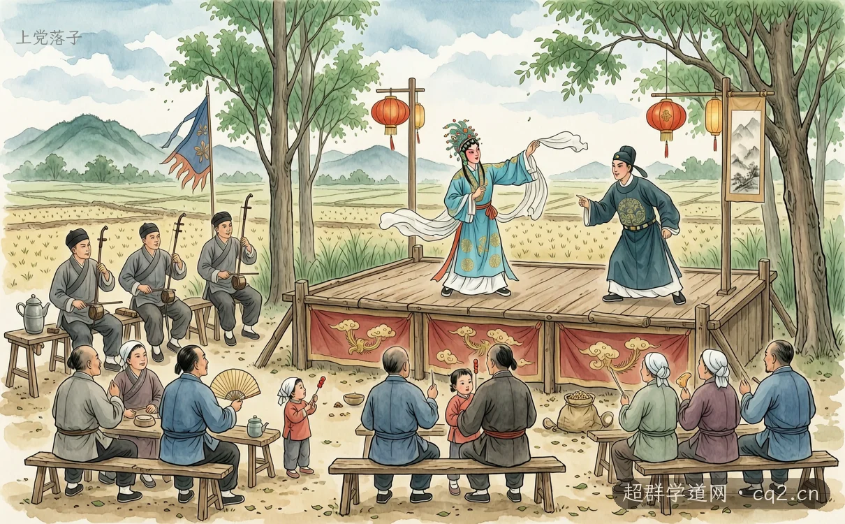 上党落子（AI 生成意境插图）