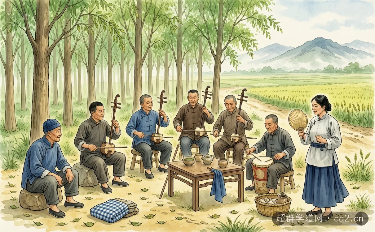 爬山调（AI 生成意境插图）