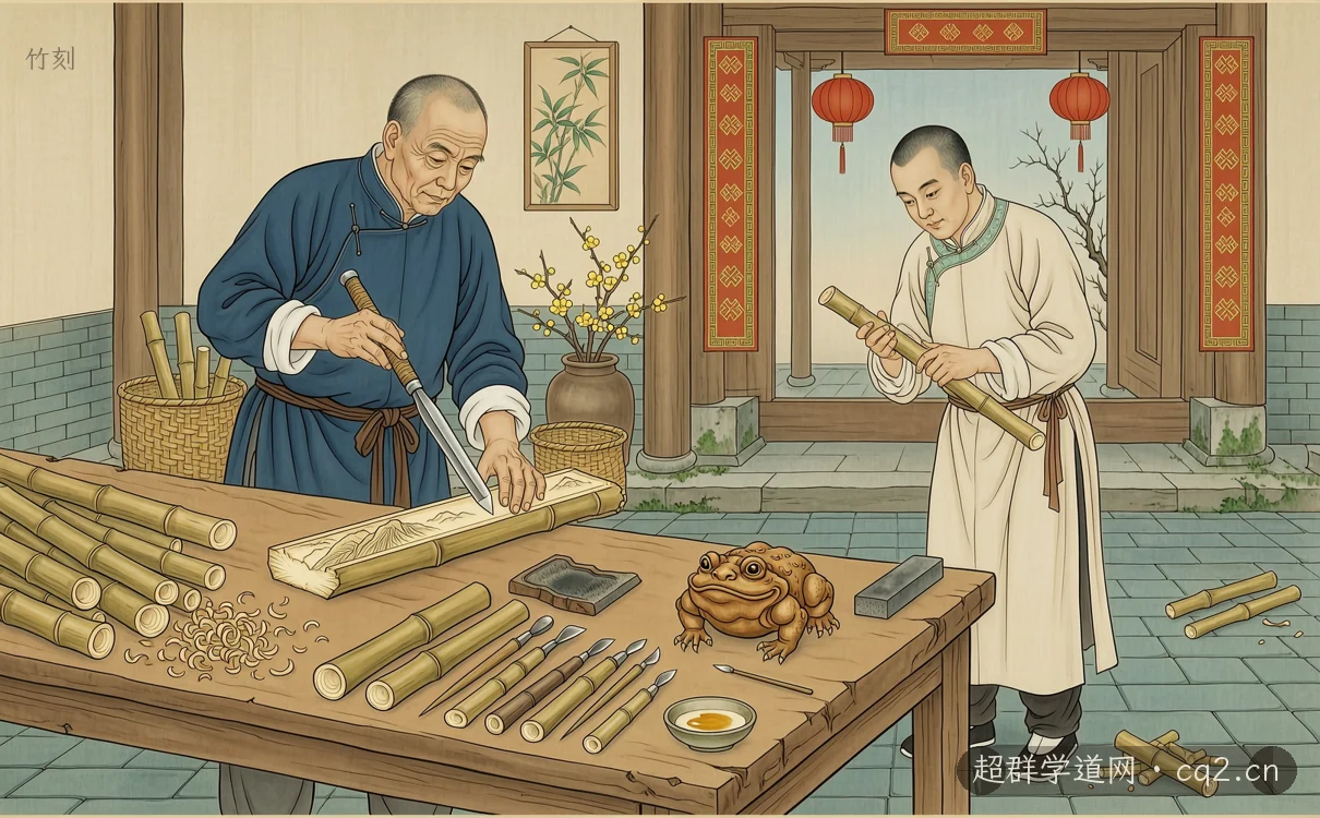 竹刻（AI 生成意境插图）