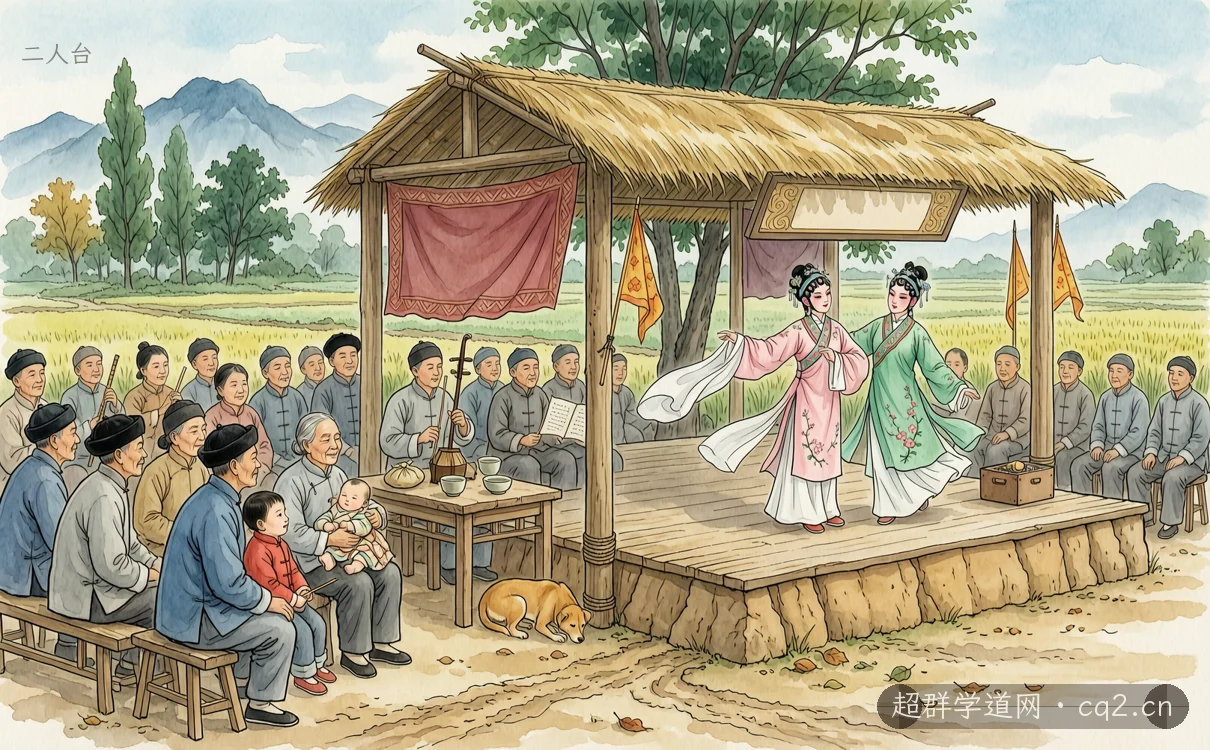 二人台（AI 生成意境插图）