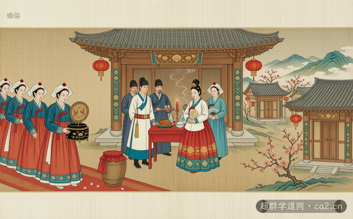婚俗（AI 生成意境插图）