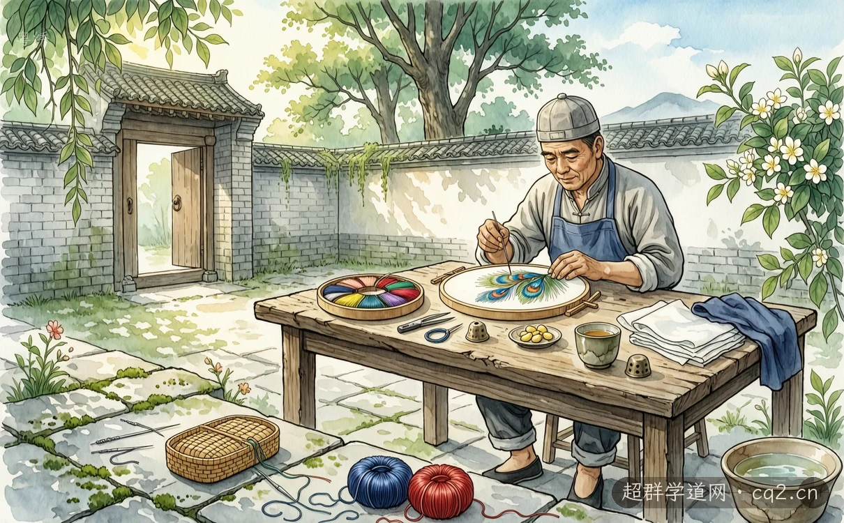 粤绣（AI 生成意境插图）