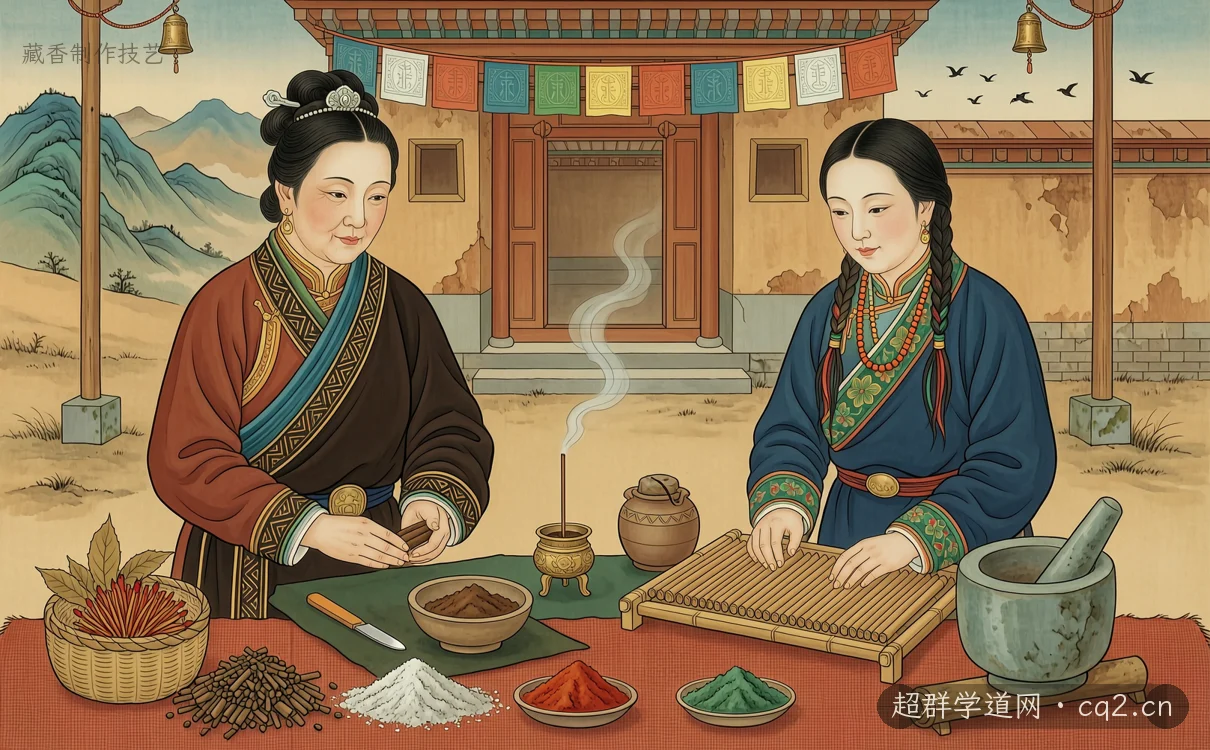 藏香制作技艺（AI 生成意境插图）