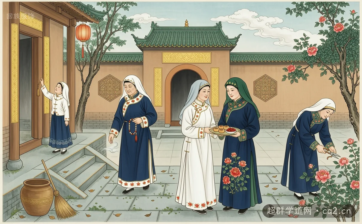 回族服饰（AI 生成意境插图）