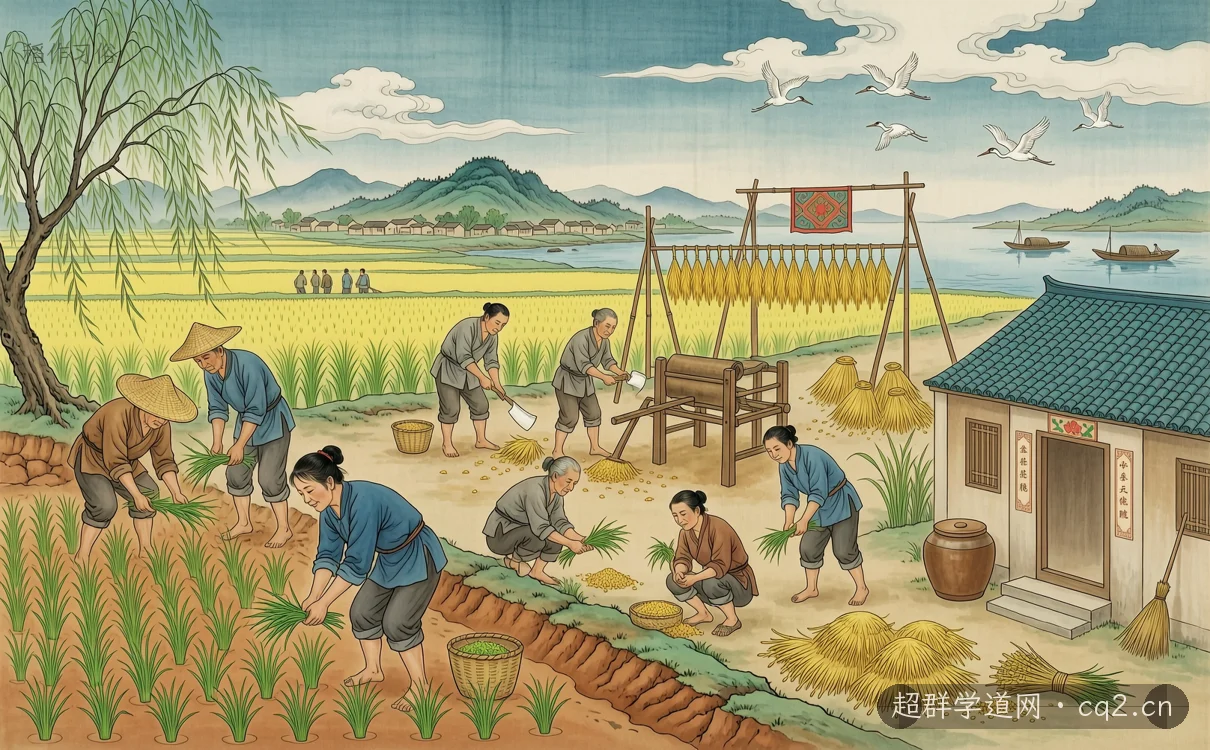 稻作习俗（AI 生成意境插图）