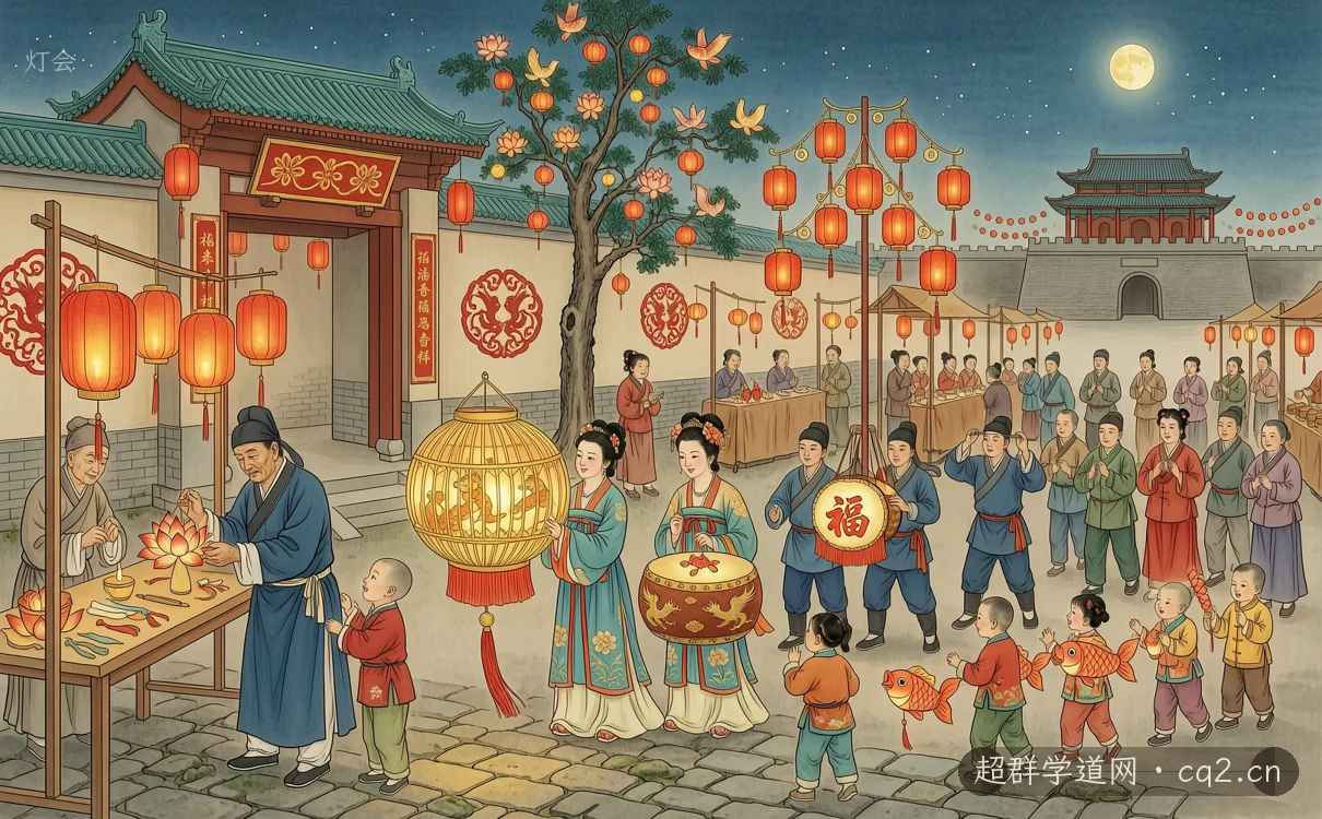 灯会（AI 生成意境插图）