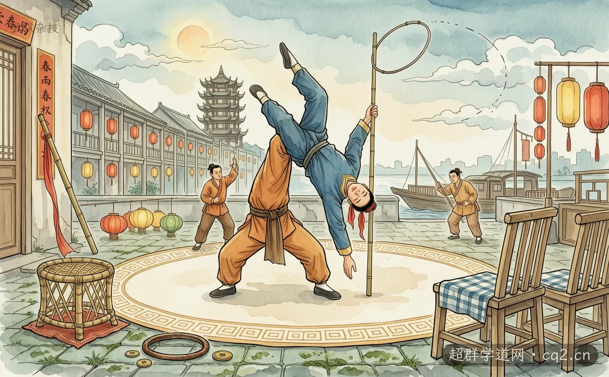 武汉杂技（AI 生成意境插图）