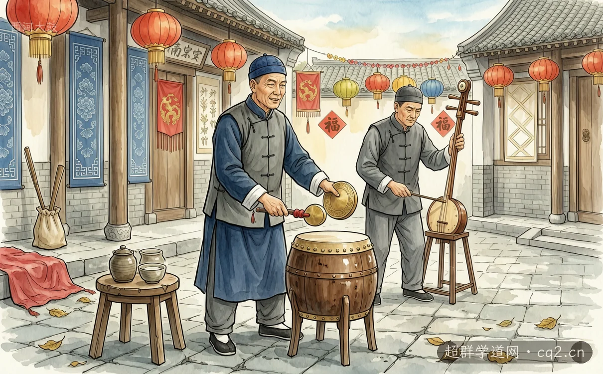 西河大鼓（AI 生成意境插图）