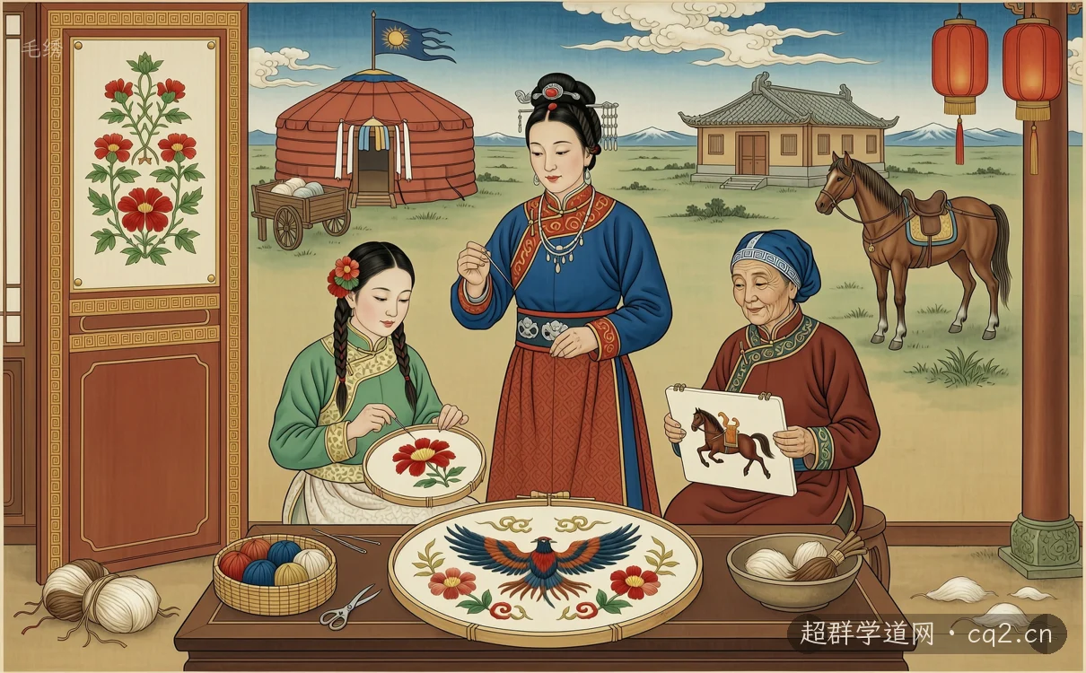 毛绣（AI 生成意境插图）