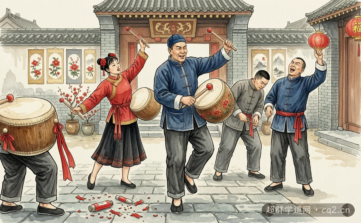 鼓舞（AI 生成意境插图）