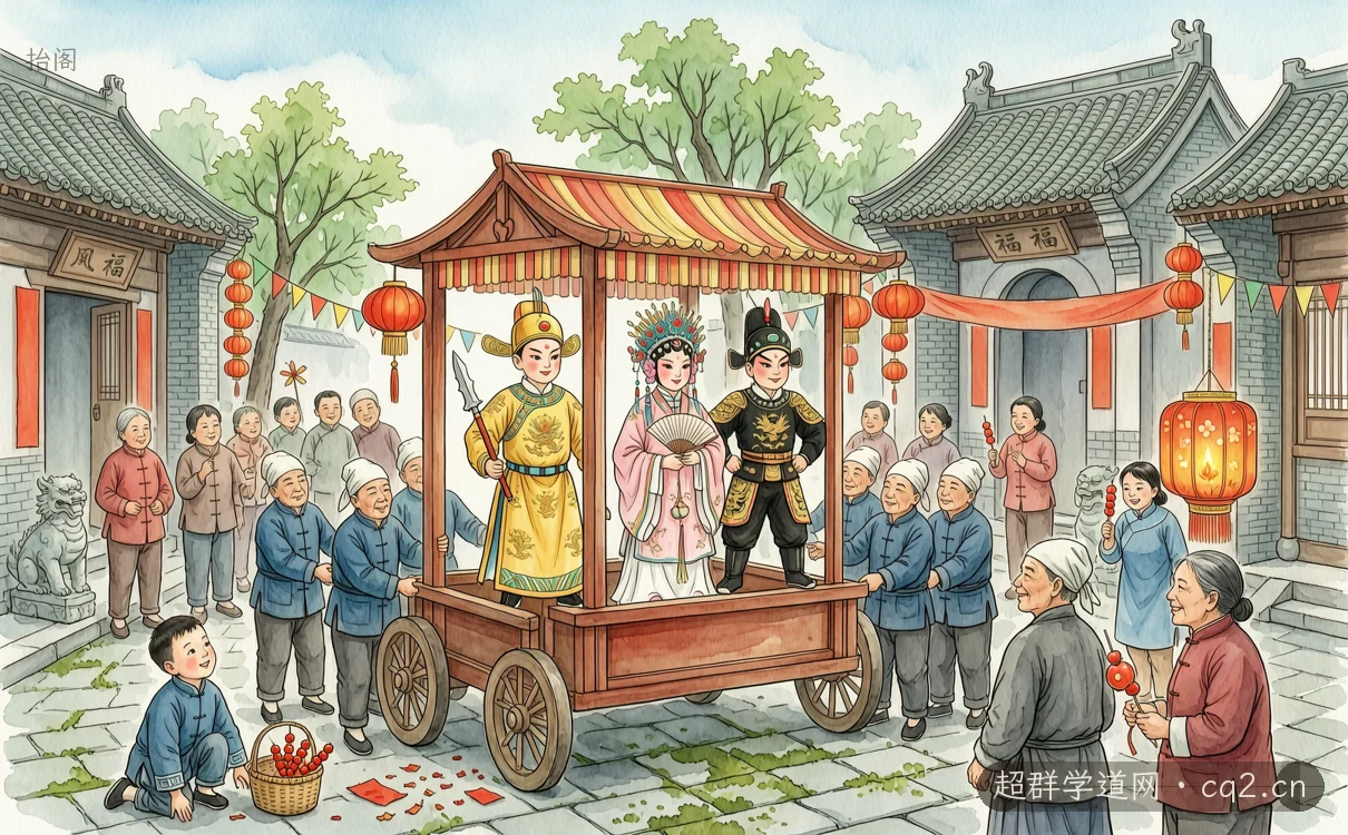 抬阁（AI 生成意境插图）