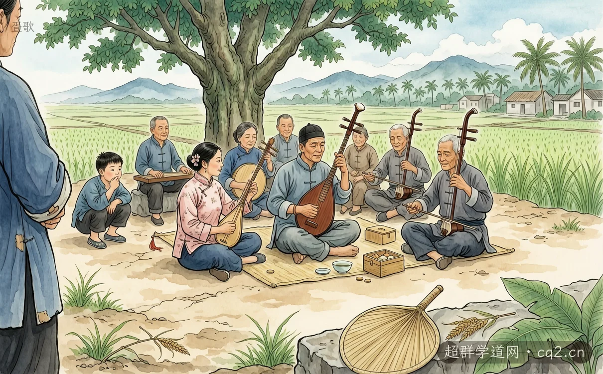 疍歌（AI 生成意境插图）