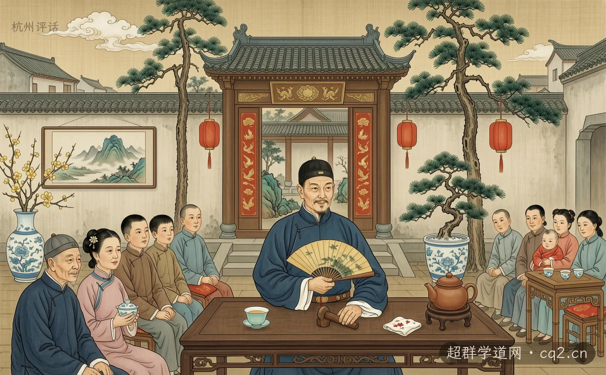 杭州评话（AI 生成意境插图）