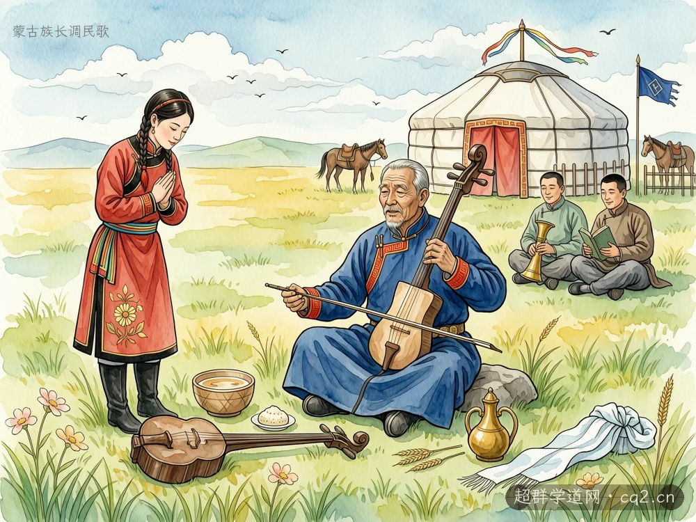 蒙古族长调民歌（AI 生成意境插图）