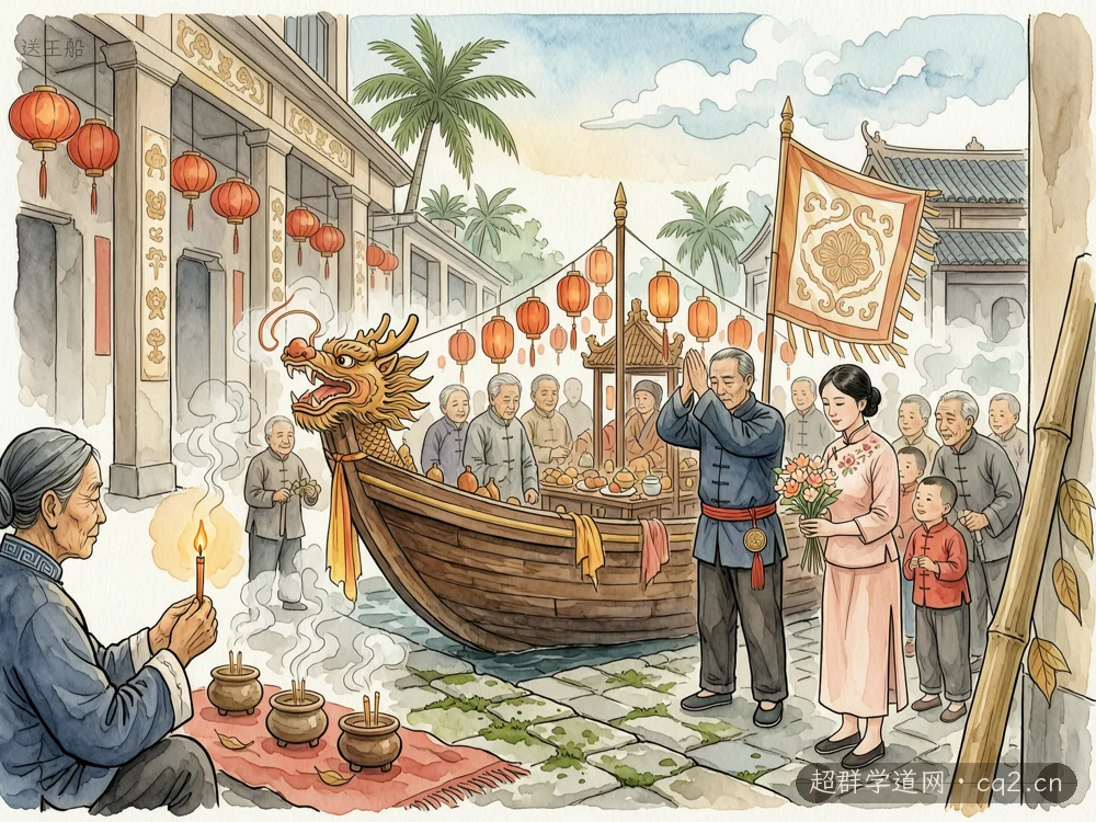 送王船（AI 生成意境插图）