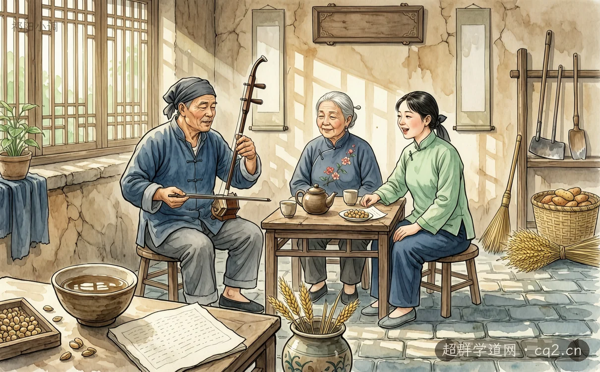 祁阳小调（AI 生成意境插图）