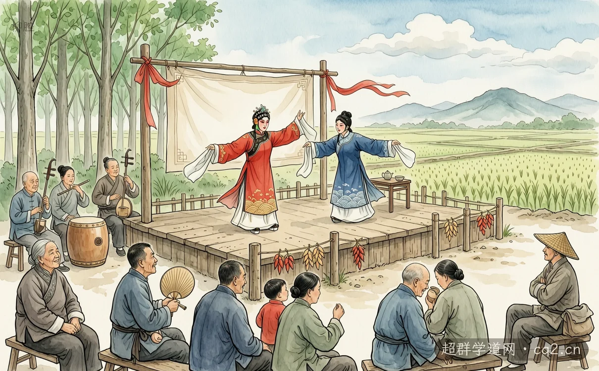 柳腔（AI 生成意境插圖）
