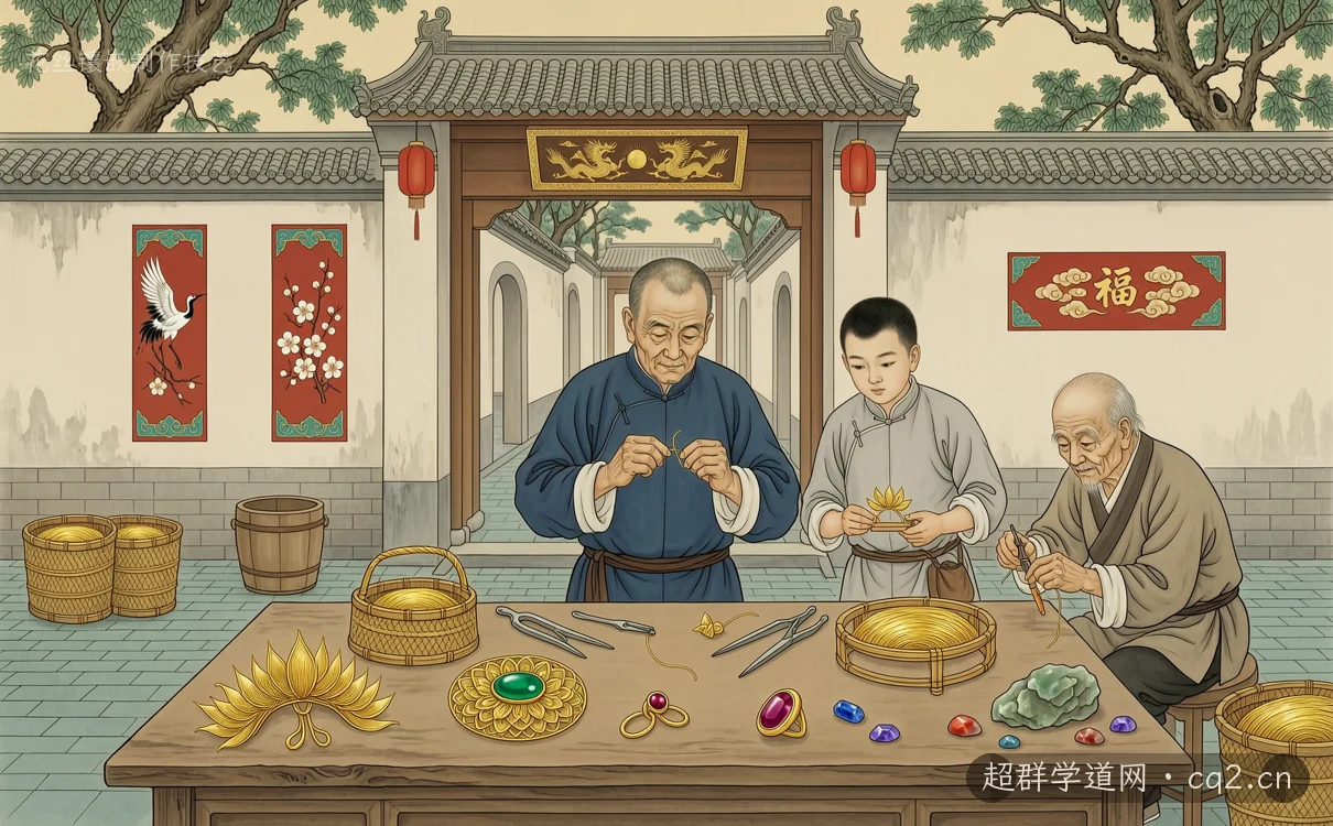 花絲鑲嵌製作技藝（AI 生成意境插圖）