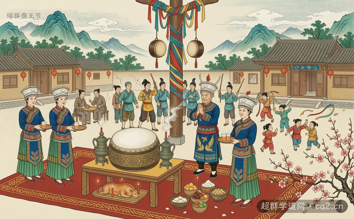 瑶族盘王节（AI 生成意境插图）