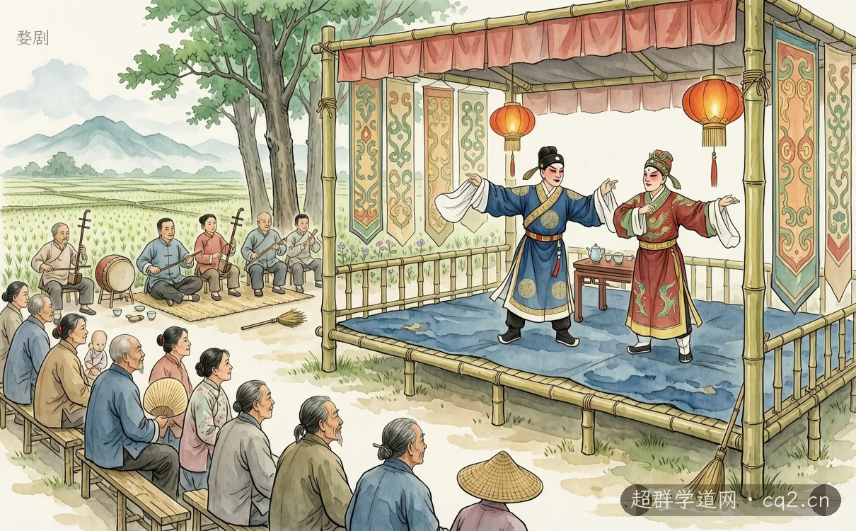 婺剧（AI 生成意境插图）
