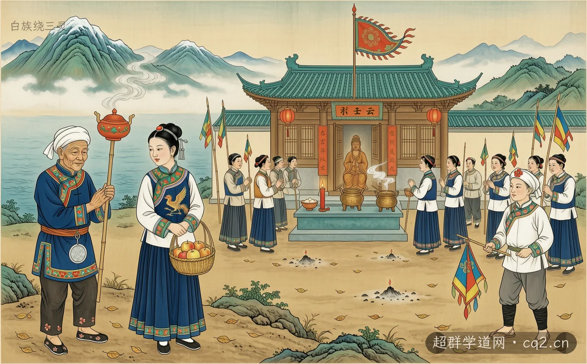 白族绕三灵（AI 生成意境插图）