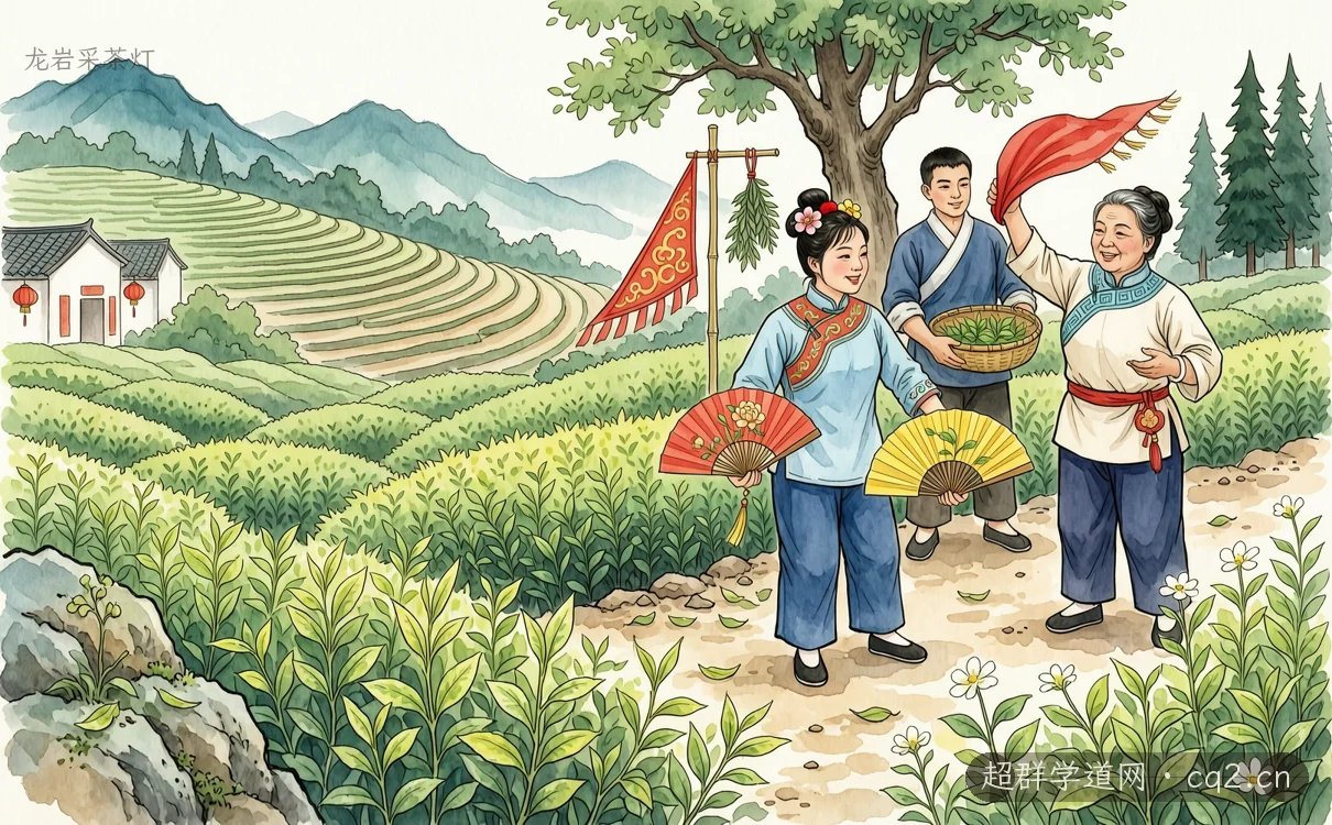 龙岩采茶灯（AI 生成意境插图）