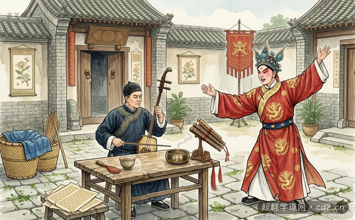 萊蕪梆子（AI 生成意境插圖）