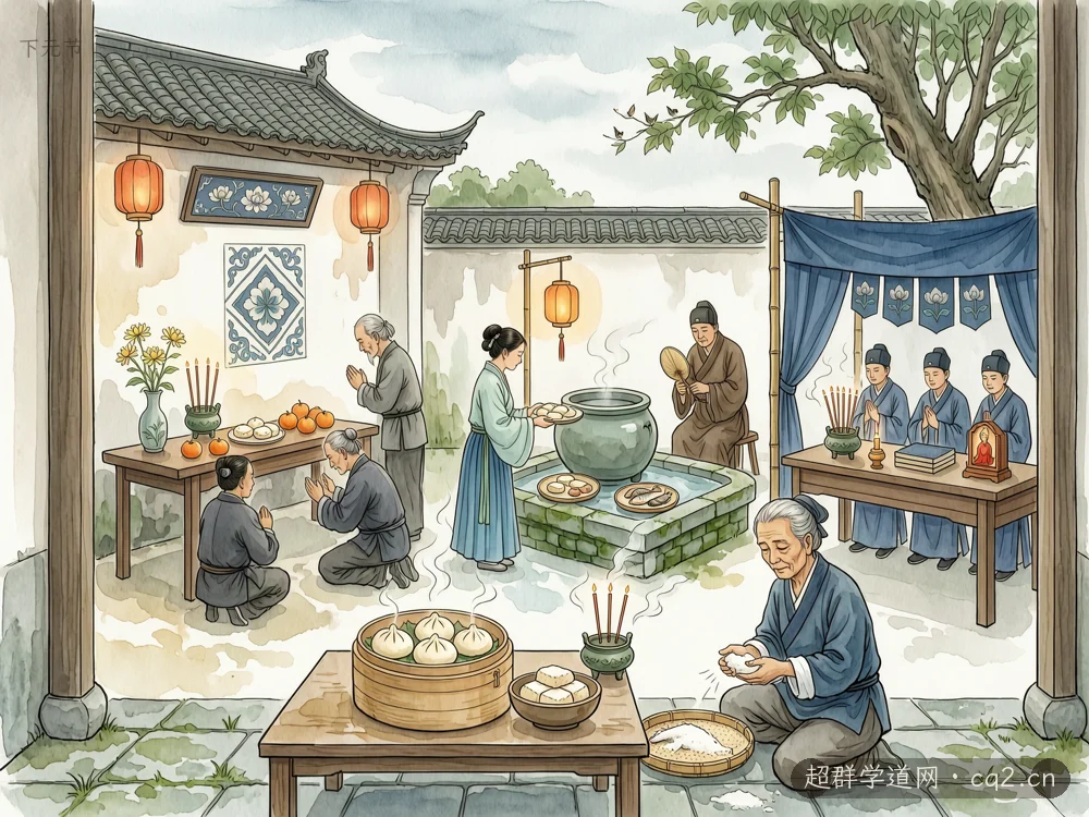 下元節（AI 生成意境插圖）