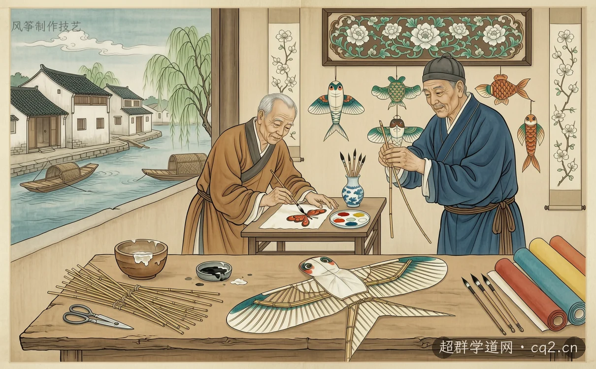 風箏製作技藝（AI 生成意境插圖）