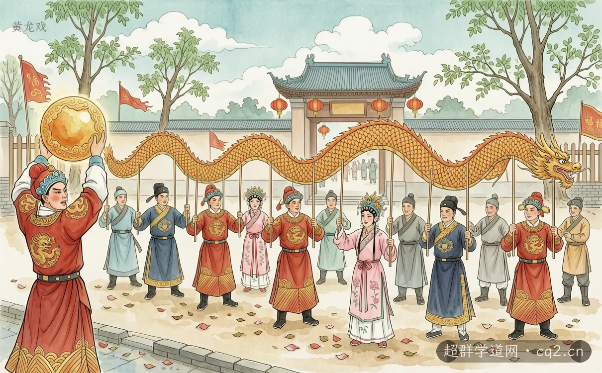 黄龙戏（AI 生成意境插图）