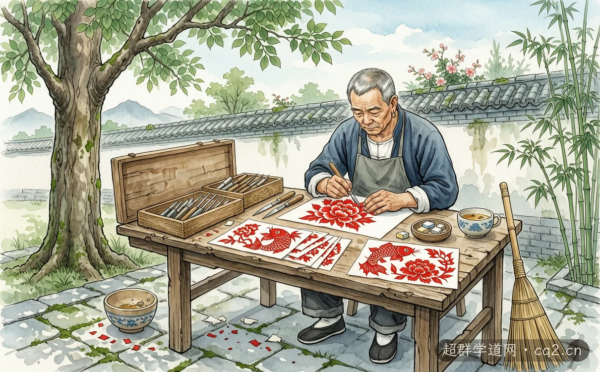剪紙（AI 生成意境插圖）