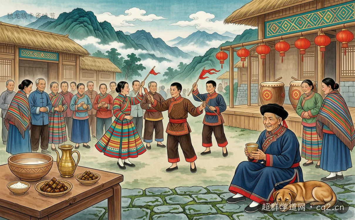 独龙族卡雀哇节（AI 生成意境插图）