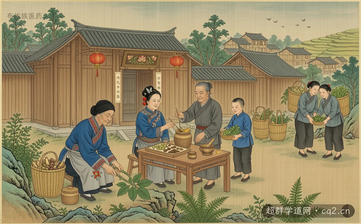 布依族医药（AI 生成意境插图）